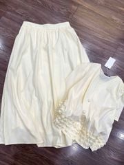 VGU1705 - SET KEM ÁO VIỀN BÈO - CHÂN VÁY DÀI