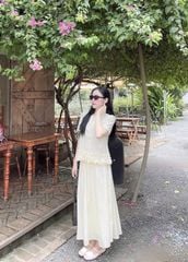 VGU1705 - SET KEM ÁO VIỀN BÈO - CHÂN VÁY DÀI