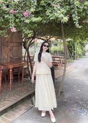 VGU1705 - SET KEM ÁO VIỀN BÈO - CHÂN VÁY DÀI