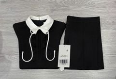 TB9579 - SET ÁO PHỐI NƠ CỔ - CHÂN VÁY NGẮN