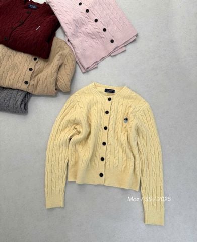 LEN4980 KHOÁC LEN GẤU NÚT ĐEN (VÀNG) 80576