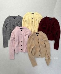 LEN4980 KHOÁC LEN GẤU NÚT ĐEN (VÀNG) 80576