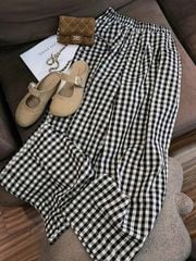 SHE4719 - SET ÁO THUN MICKEY  MÀU ĐEN - QUẦN SỌC CARO DÀI