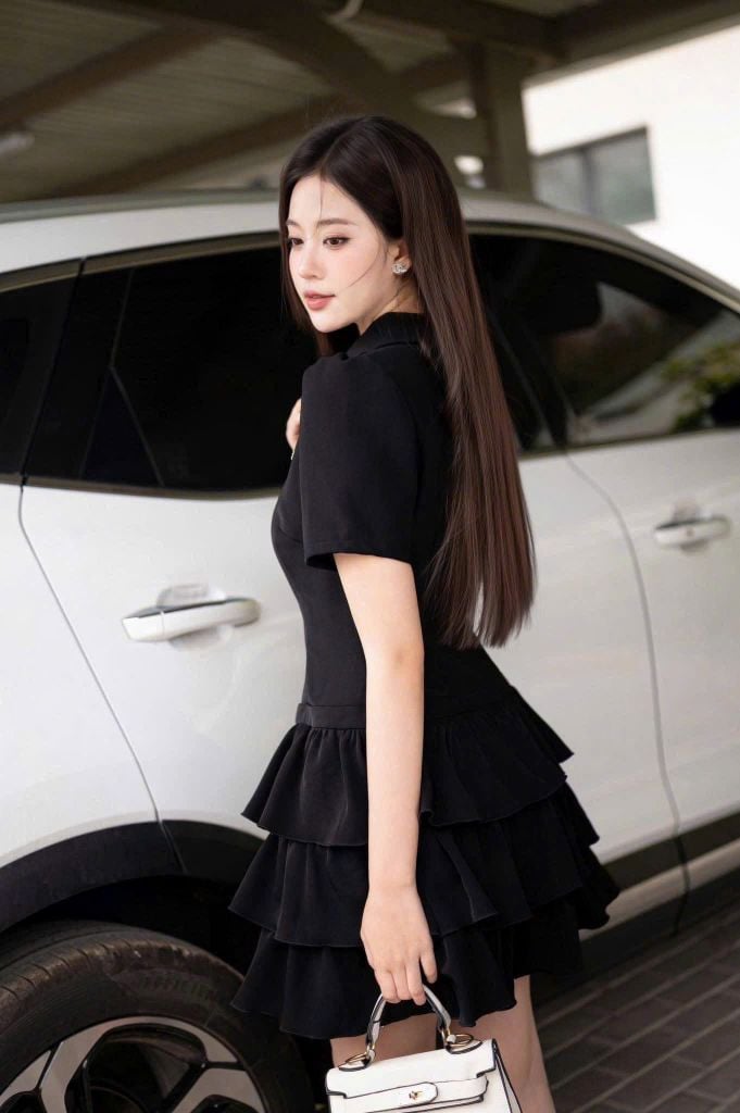 SHE4715 - ĐẦM TẦNG NGẮN - KÈM QUẦN TRONG + TAG NƠ