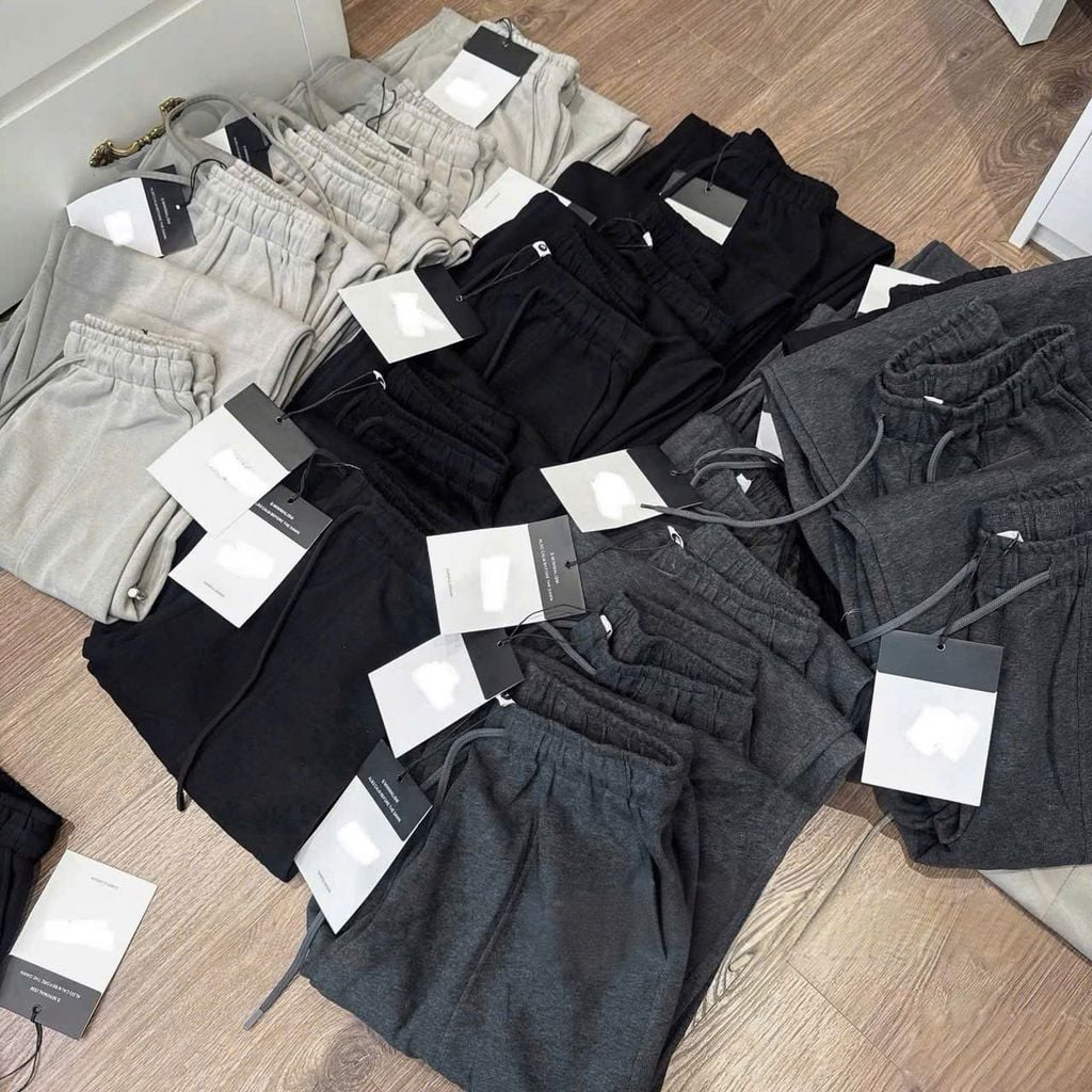 VGU1796 - QUẦN THUN ỐNG RỘNG ỐNG RÚT ( QUẦN LẺ - ĐEN)