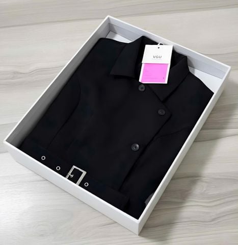 VGU1820 - ĐẦM SÁT NÁCH DÁNG DÀI - KÈM NỊT ( MÀU ĐEN )