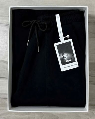 VGU1796 - QUẦN THUN ỐNG RỘNG ỐNG RÚT ( QUẦN LẺ - ĐEN)