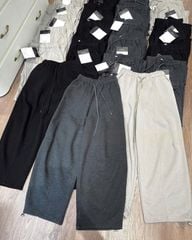 VGU1796 - QUẦN THUN ỐNG RỘNG ỐNG RÚT ( QUẦN LẺ - ĐEN)