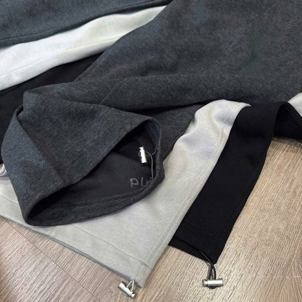 VGU1796 - QUẦN THUN ỐNG RỘNG ỐNG RÚT ( QUẦN LẺ - ĐEN)