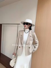 LEN5081 KHOÁC DẠ ÉP NHŨ PHỐI TÚI FORM NGẮN (DA) 983-171