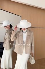 LEN5081 KHOÁC DẠ ÉP NHŨ PHỐI TÚI FORM NGẮN (DA) 983-171