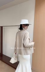 LEN5081 KHOÁC DẠ ÉP NHŨ PHỐI TÚI FORM NGẮN (DA) 983-171