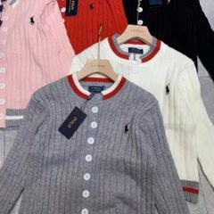 LEN5100 CARDIGAN LEN NGỰA (HỒNG) VIỀN XÁM