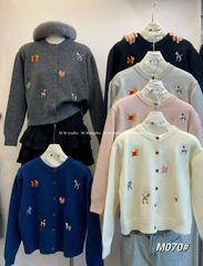 LEN5196 CARDIGAN LEN THÊU CÚN (KEM)