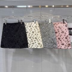 TB9628 CHÂN VÁY DẠ KIM SA NGẮN (XÁM)