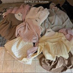 LEN5236 SET LEN ÁO TAY DÀI PHỐI ÁO DÂY (KEM) F816