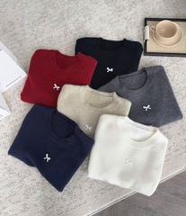 LEN5275 ÁO LEN NƠ TAY NGẮN (XĐEN) 8355