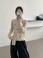 LEN5281 POLO LEN THỪNG THÊU CHỮ + TÚI (DA) 2975