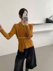 LEN5283 POLO LEN THỪNG THÊU CHỮ + TÚI (VÀNG) 2975