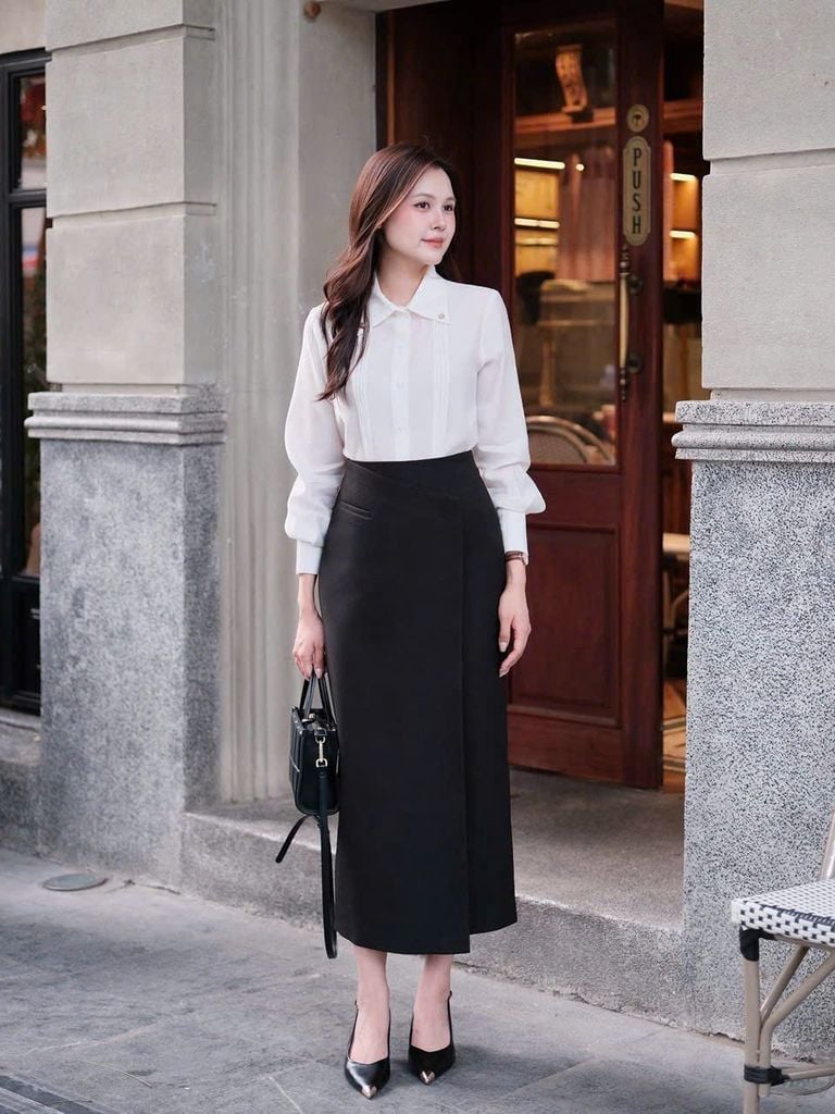 TB9578 SET SƠMI LI NGỰC CỔ ĐÍNH TAG - CV ĐẮP TÀ