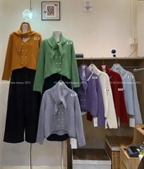 LEN5382 KHOÁC LEN NÚT 2HÀNG PHỐI CHOÀNG (TÍM) 2973