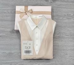 SKY9602 ĐẦM DÀI CỔ SƠMI EO ĐÍNH NƠ (DA)