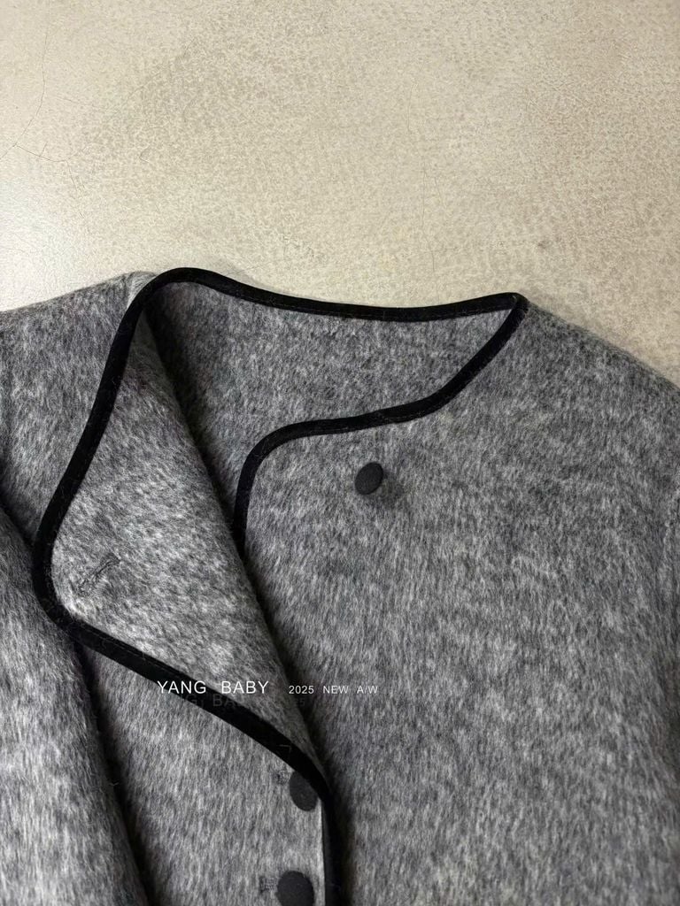 LEN5567 KHOÁC DẠ ÉP PHỐI VIỀN (XÁM) 26363