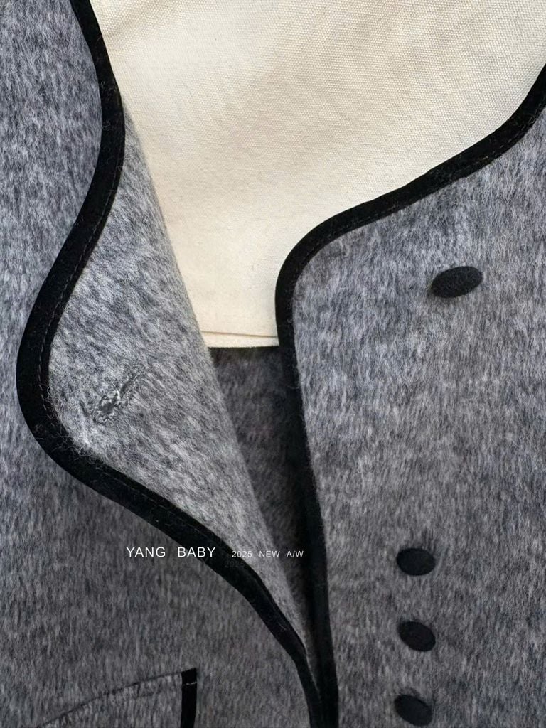 LEN5567 KHOÁC DẠ ÉP PHỐI VIỀN (XÁM) 26363