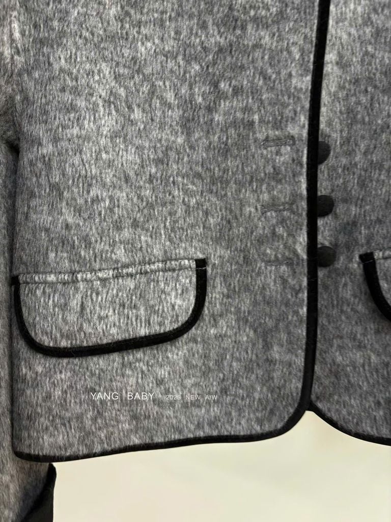 LEN5567 KHOÁC DẠ ÉP PHỐI VIỀN (XÁM) 26363