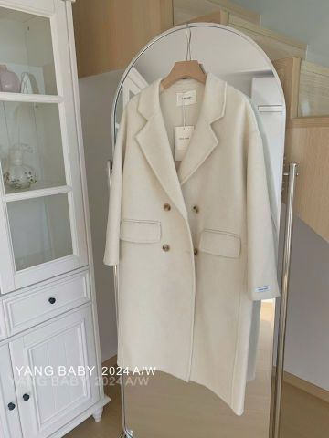 LEN5560 DẠ ÉP CỔ VEST DÁNG DÀI CC (KEM) 26113