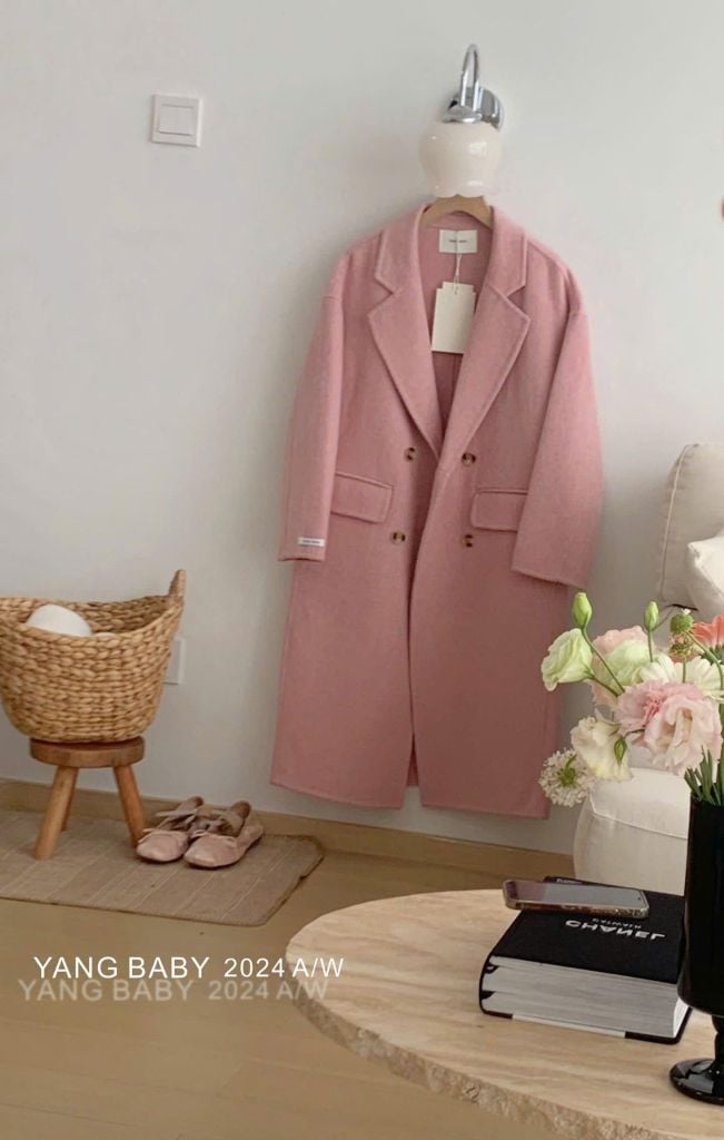 LEN5561 DẠ ÉP CỔ VEST DÁNG DÀI CC (HỒNG) 26113