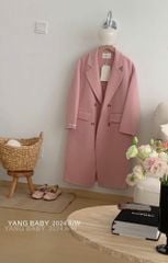 LEN5561 DẠ ÉP CỔ VEST DÁNG DÀI CC (HỒNG) 26113