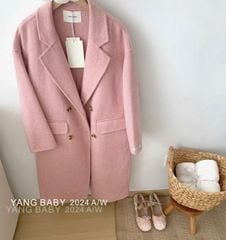 LEN5561 DẠ ÉP CỔ VEST DÁNG DÀI CC (HỒNG) 26113