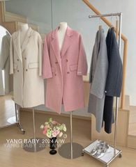 LEN5561 DẠ ÉP CỔ VEST DÁNG DÀI CC (HỒNG) 26113