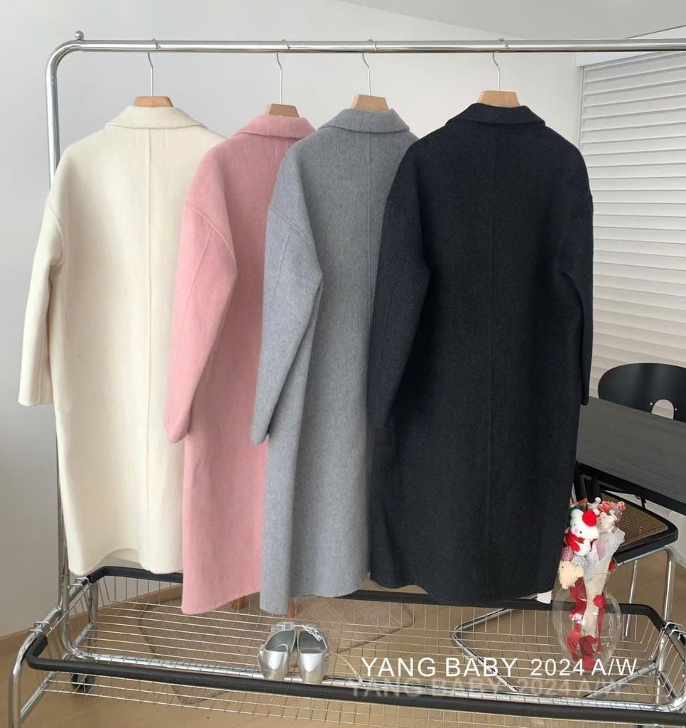 LEN5560 DẠ ÉP CỔ VEST DÁNG DÀI CC (KEM) 26113