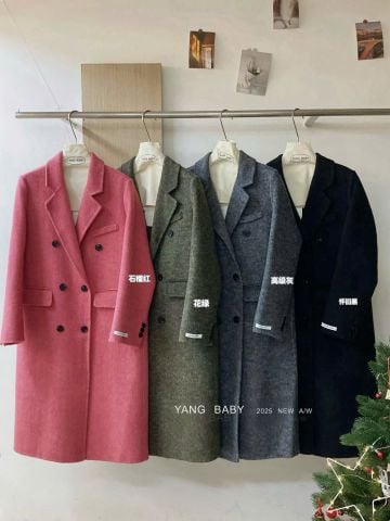 LEN5564 DẠ ÉP LÔNG CỔ VEST DÁNG DÀI CC (XANH) 26091