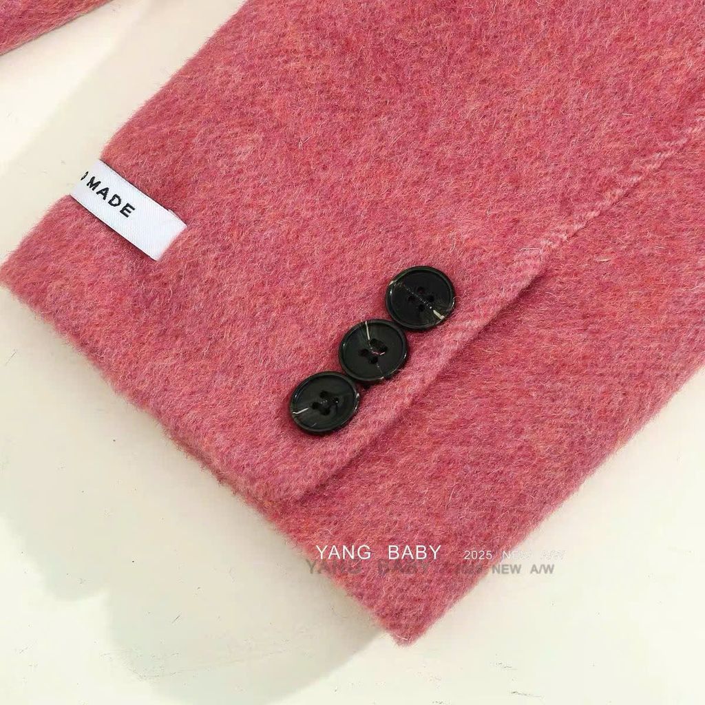 LEN5564 DẠ ÉP LÔNG CỔ VEST DÁNG DÀI CC (XANH) 26091