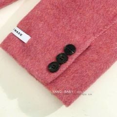 LEN5564 DẠ ÉP LÔNG CỔ VEST DÁNG DÀI CC (XANH) 26091