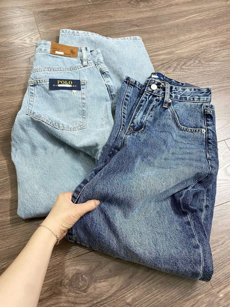 VGU1917 QUẦN JEAN TÚI THÊU NGỰA (XANH NHẠT)