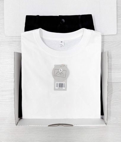 SHE4742 - SET BASIC ÁO THUN TRẮNG - CHÂN VÁY NGẮN ĐEN