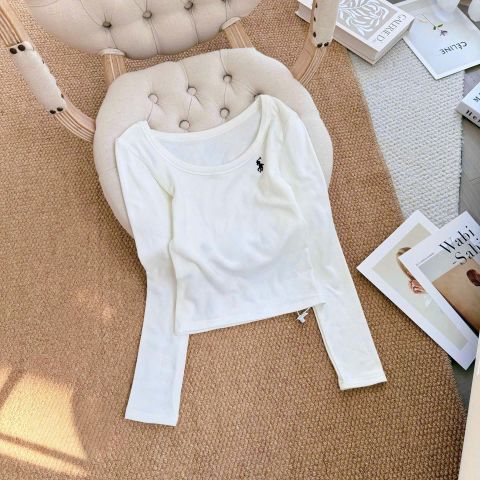 SKY9678 - ÁO THUN TAY DÀI CỔ TRÒN LOGO THÊU - MÀU TRẮNG