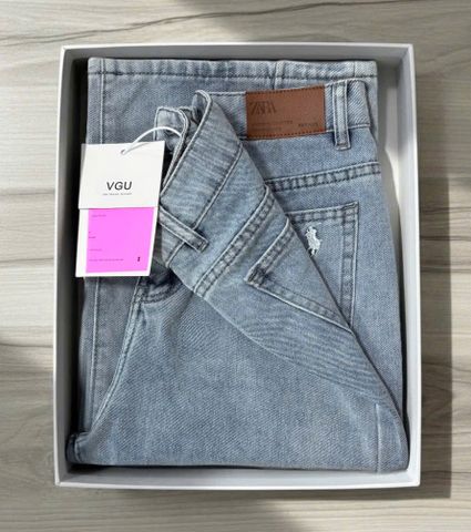 VGU1917 QUẦN JEAN TÚI THÊU NGỰA (XANH NHẠT)