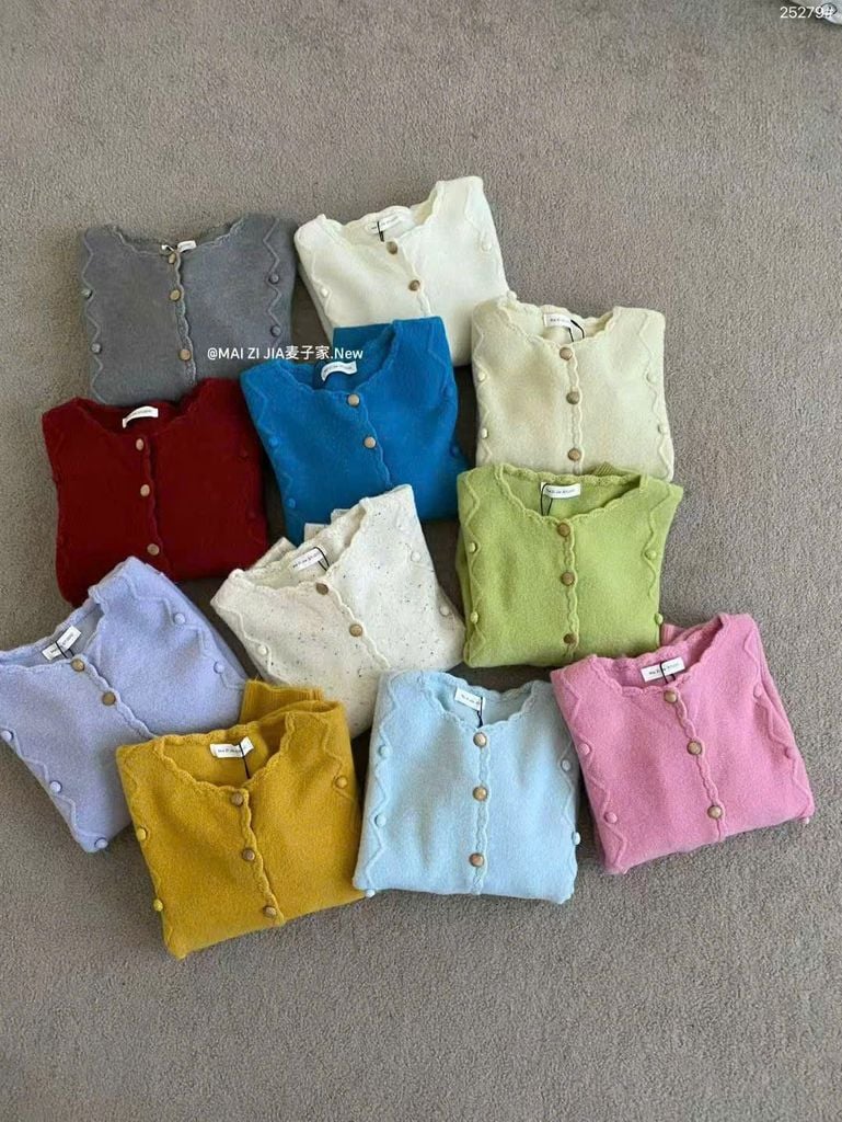 LEN5662 - ÁO LEN TAY DÀI THÊU NỔI ZIG ZAG MÀU KEM 25279