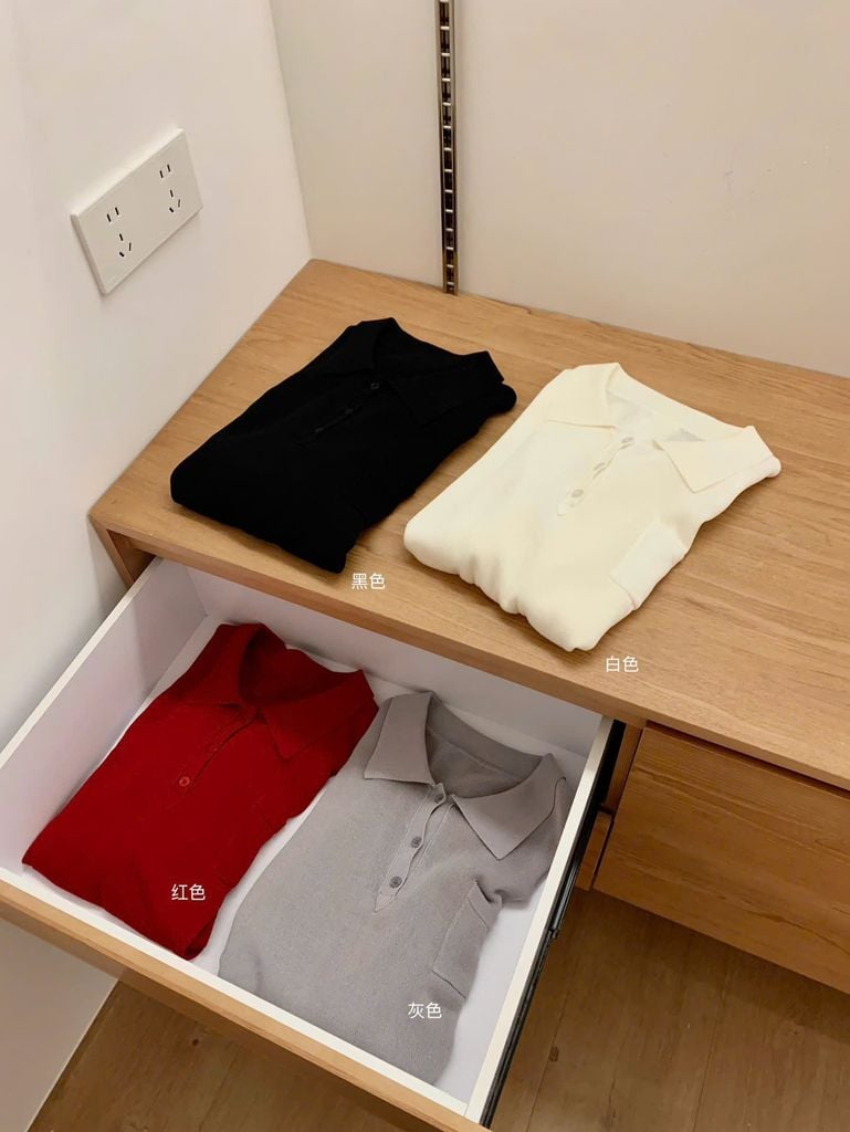 LEN5605 - ÁO LEN CỔ POLO PHỐI TÚI 7427 - MÀU XÁM