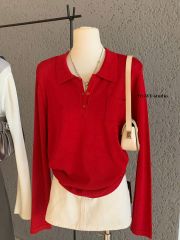 LEN5605 - ÁO LEN CỔ POLO PHỐI TÚI 7427 - MÀU XÁM