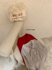 LEN5605 - ÁO LEN CỔ POLO PHỐI TÚI 7427 - MÀU XÁM