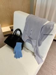 LEN5605 - ÁO LEN CỔ POLO PHỐI TÚI 7427 - MÀU XÁM