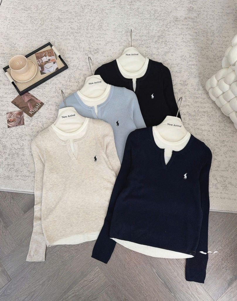 LEN5673 - ÁO LEN TAY DÀI PHỐI LỚP LÓT TRONG 8059 - MÀU X.NHẠT