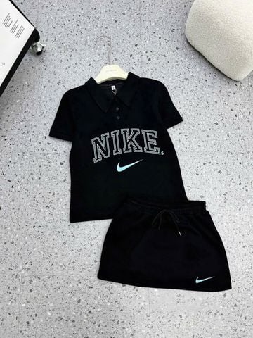 VGU1950 - SET ÁO THUN IN CHỮ NIKE. CHÂN VÁY NGẮN  - MÀU ĐEN