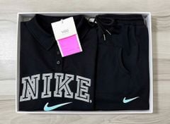 VGU1950 - SET ÁO THUN IN CHỮ NIKE. CHÂN VÁY NGẮN  - MÀU ĐEN